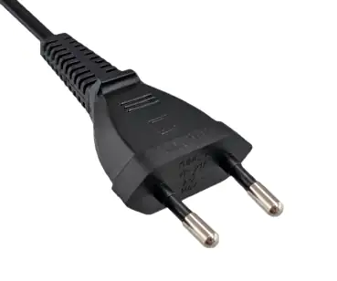 DINIC Logo DINIC Netzkabel Eurostecker auf C7, 90 Grad seitwärts gewinkelt, 2m